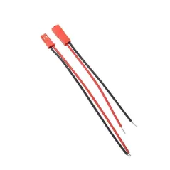  JST Connector Pair Plug + Socket 2pin Battery leads Red + Black Wire 100mm