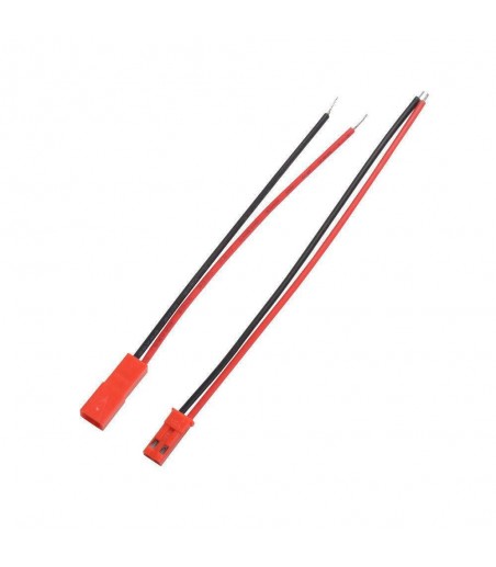  JST Connector Pair Plug + Socket 2pin Battery leads Red + Black Wire 200mm