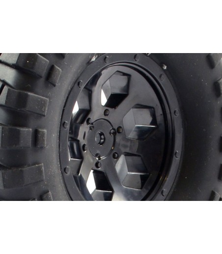 FTX OUTBACK PRE-MOUNTED 6HEX/TYRE (2) - BLACK