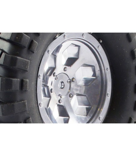FTX OUTBACK PRE-MOUNTED 6HEX/TYRE (2) - CHROME