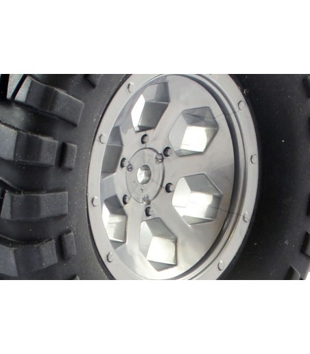 FTX OUTBACK PRE-MOUNTED 6HEX/TYRE (2) - GREY