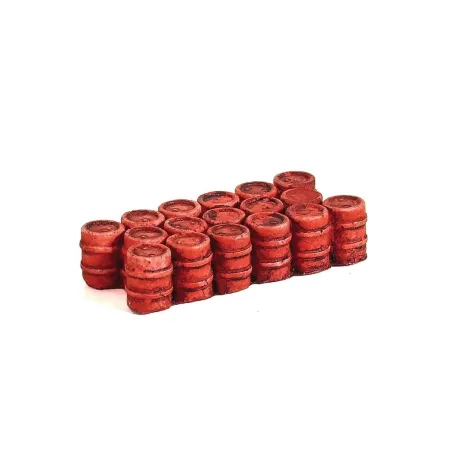 HARBURN HOBBIES Oil/Chemical Drums Grouped Red N Gauge HN645