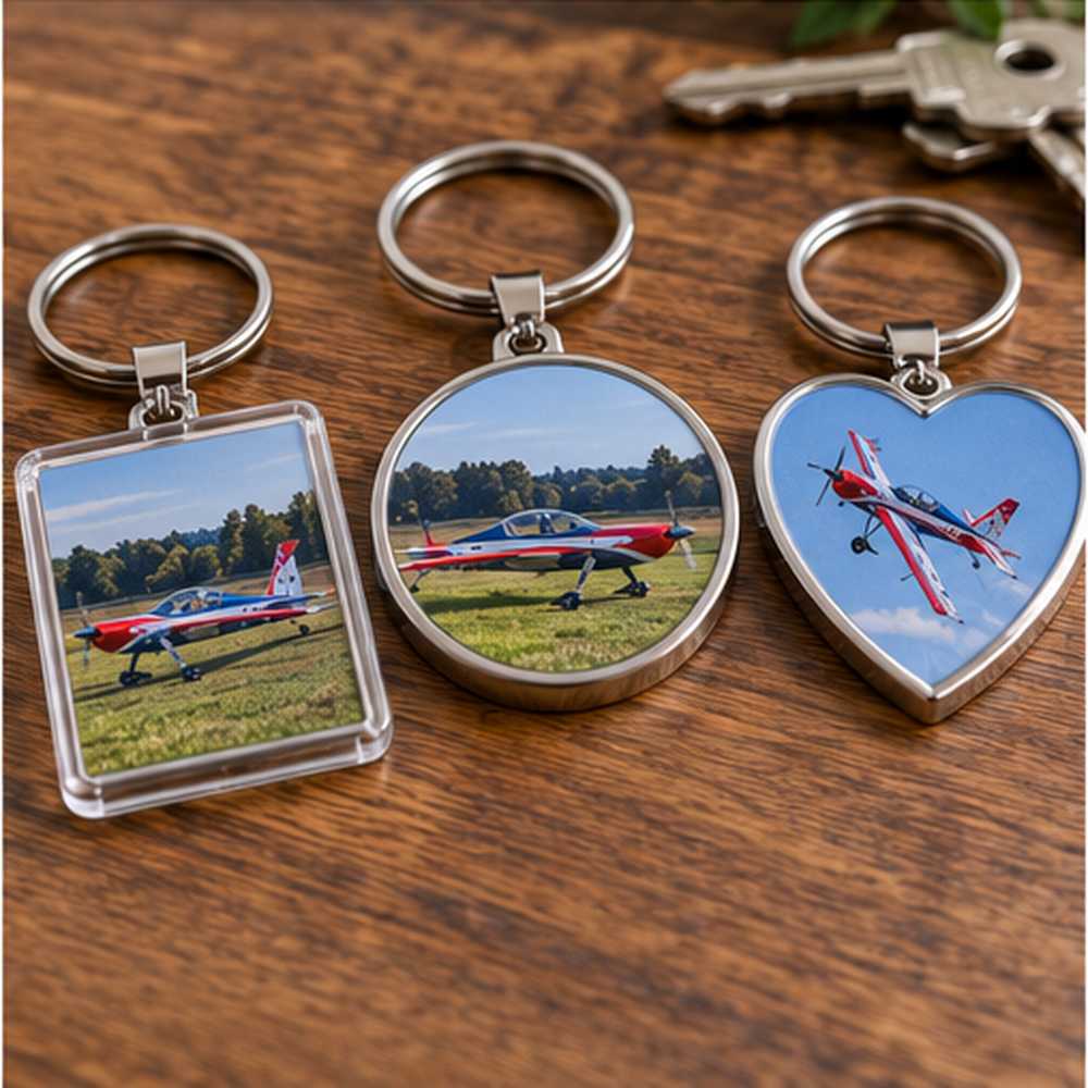 Personalised printed keyrings using photographs and custom designs